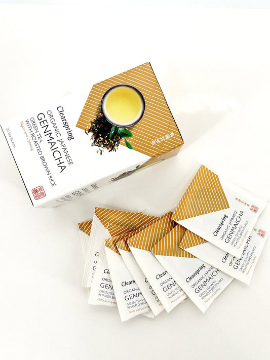 Genmaicha – Biologische groene thee met geroosterde rijst – 20 zakjes x 1,8 g – Clearspring