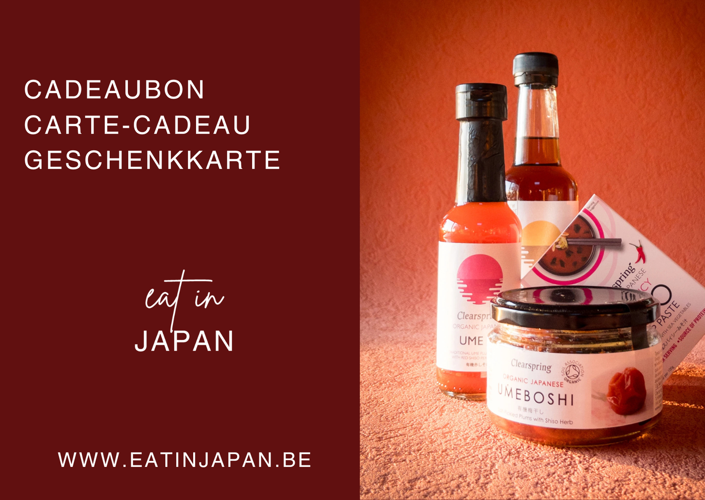 Eat in Japan gift card for Japanese food and ingredients