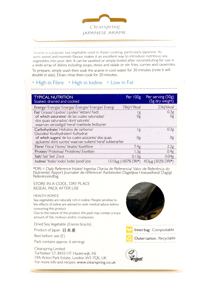 Arame – Arame-zeewier – 30 g – Clearspring