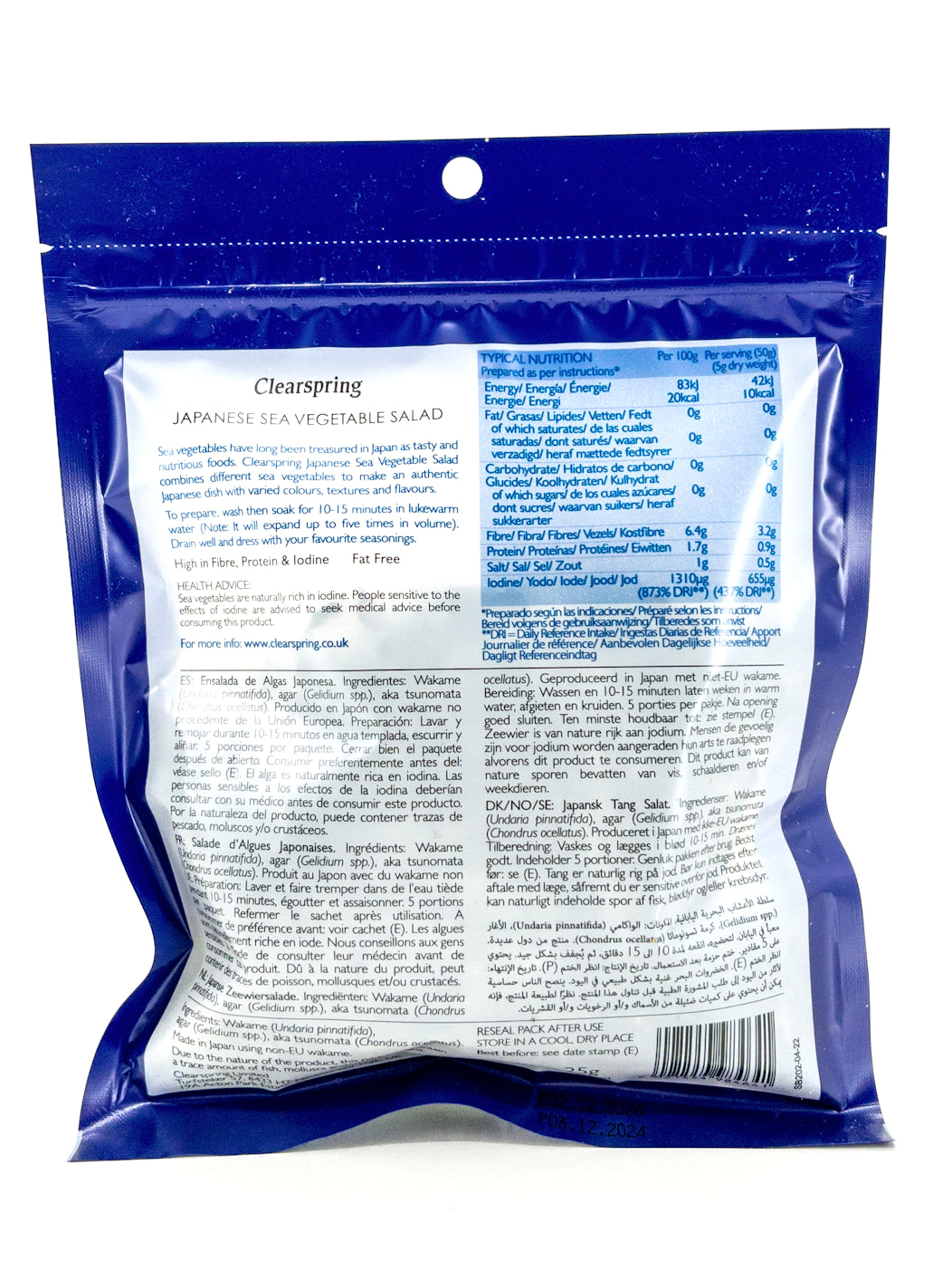 Getrockneter Algensalat – 25 g – Clearspring