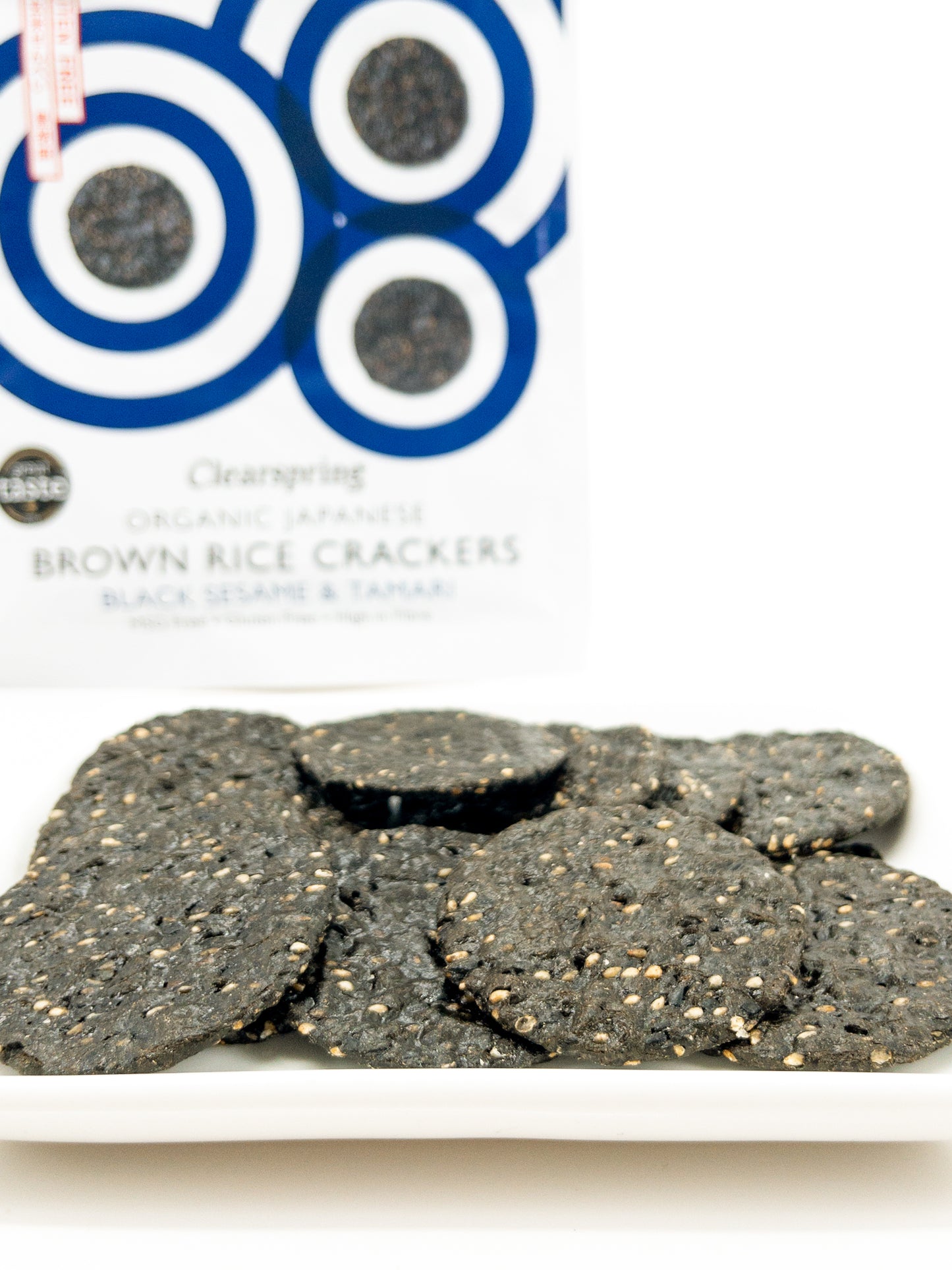 Senbei – Bio-Reiscracker mit schwarzem Sesam – 40 g – Clearspring