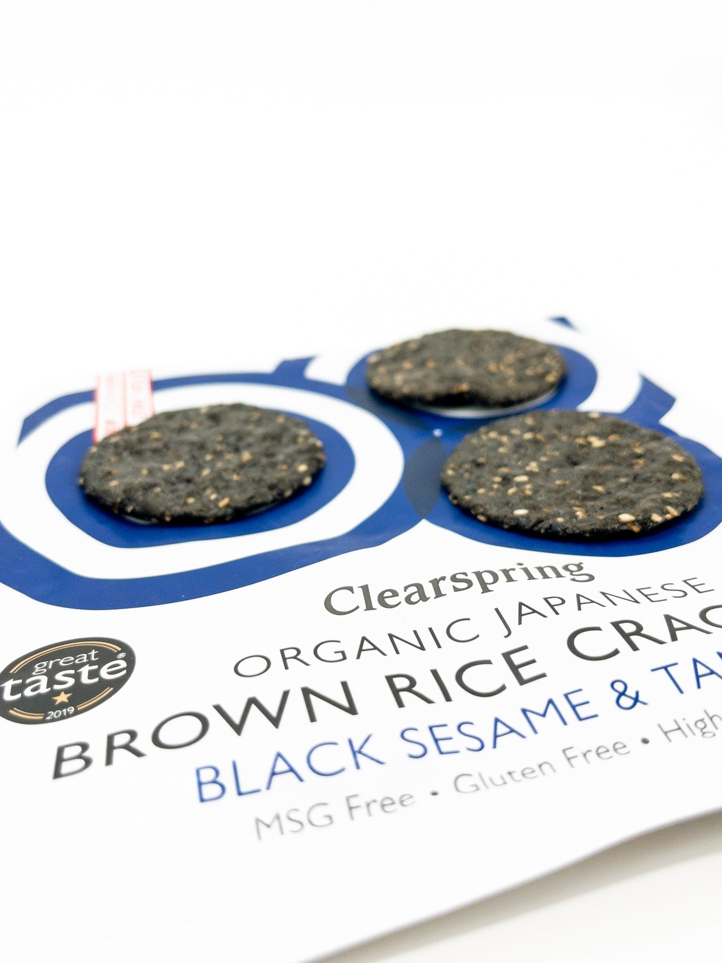 Senbei – Bio-Reiscracker mit schwarzem Sesam – 40 g – Clearspring