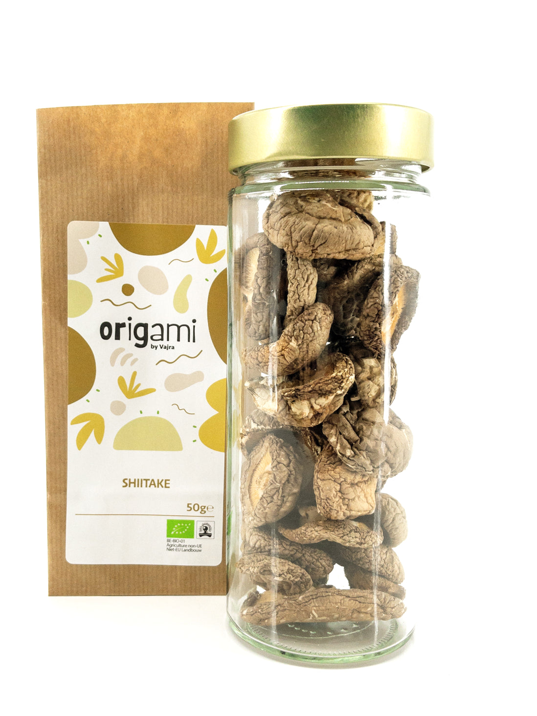 Shiitake – Gedroogde biologische paddenstoelen – 50 g – Origami