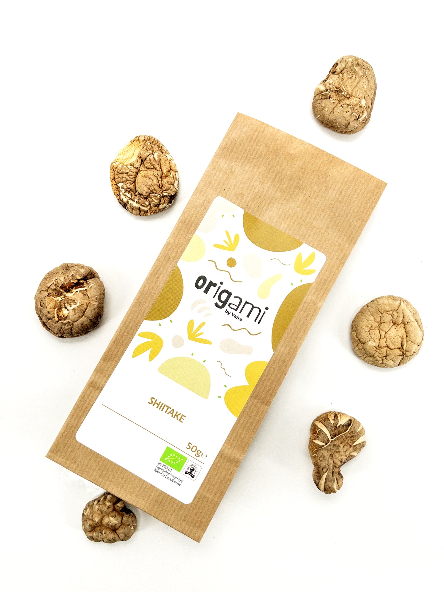 Shiitake – Gedroogde biologische paddenstoelen – 50 g – Origami