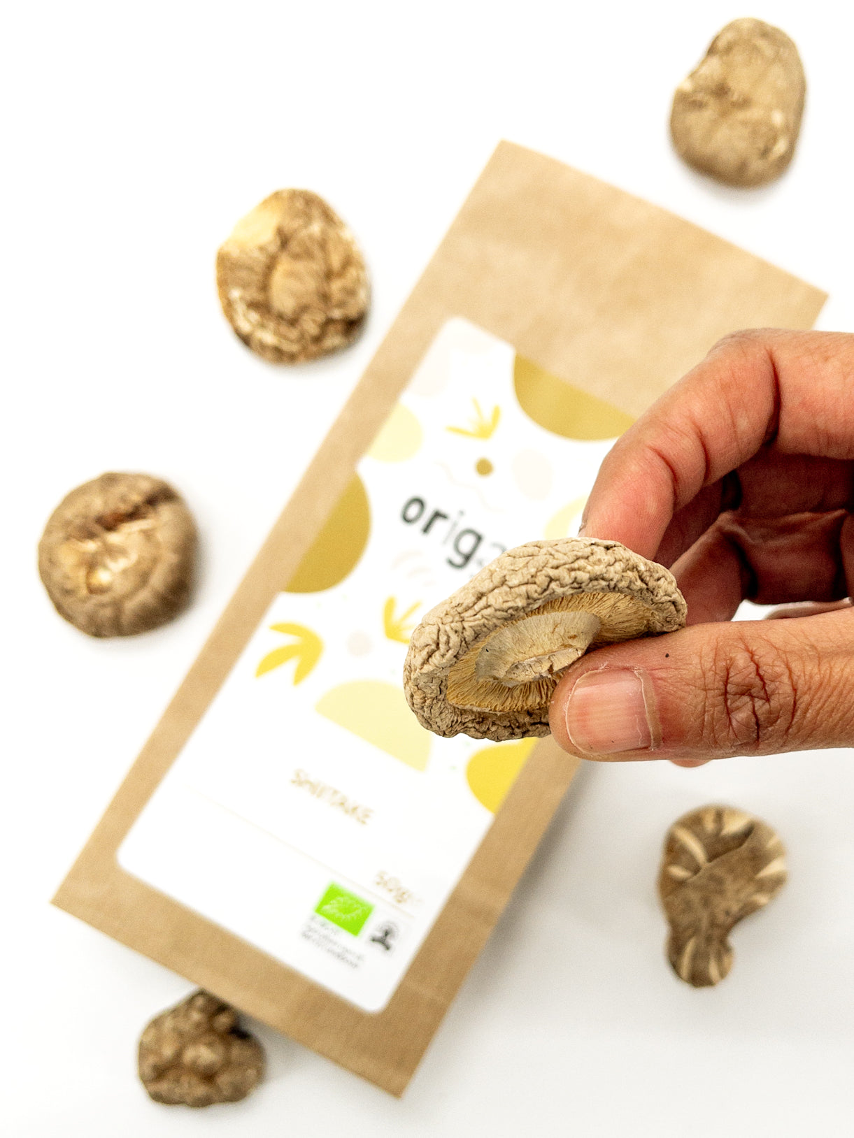 Shiitake – Gedroogde biologische paddenstoelen – 50 g – Origami