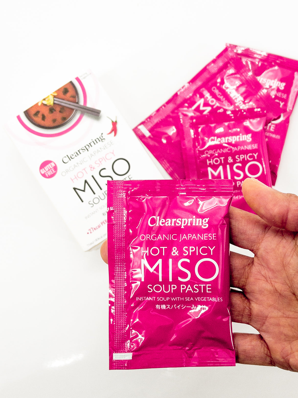 Biologische instant misosoep – pittig en kruidig – 4 × 15 g – Clearspring