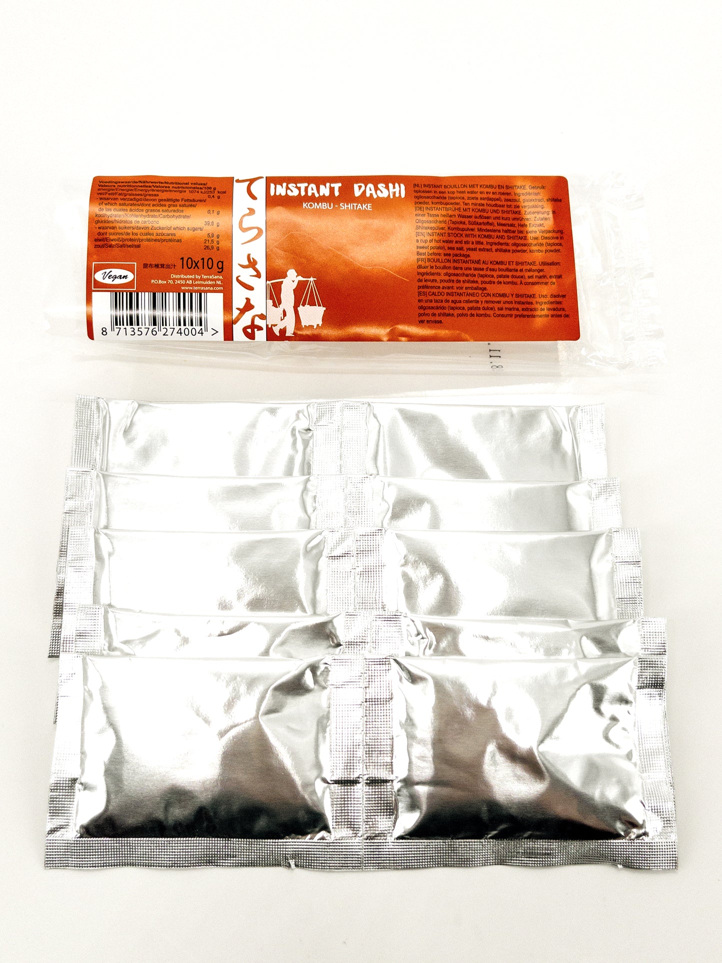 Dashi – Kombu- en shiitakepoeder – 100 g (10 x 10 g) – Terrasana