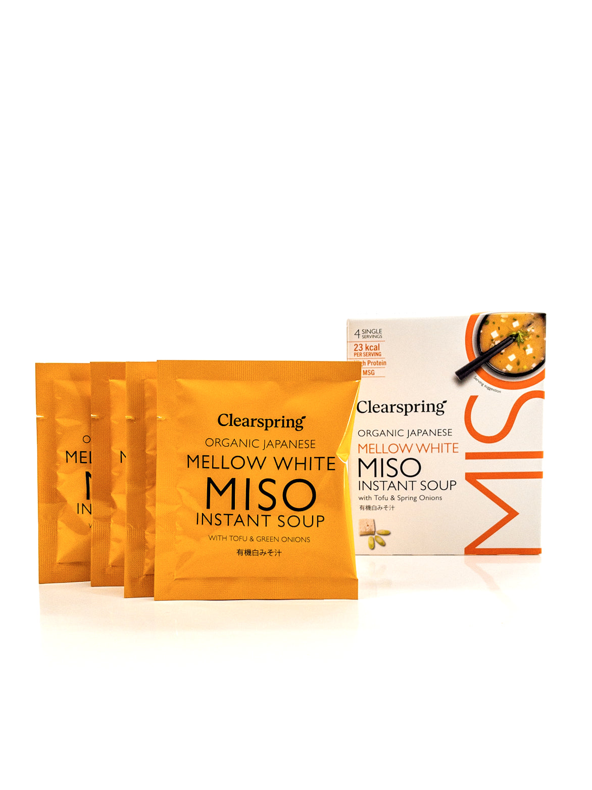 Biologische instant misosoep met witte miso en tofu – 4 x 8 g – Clearspring