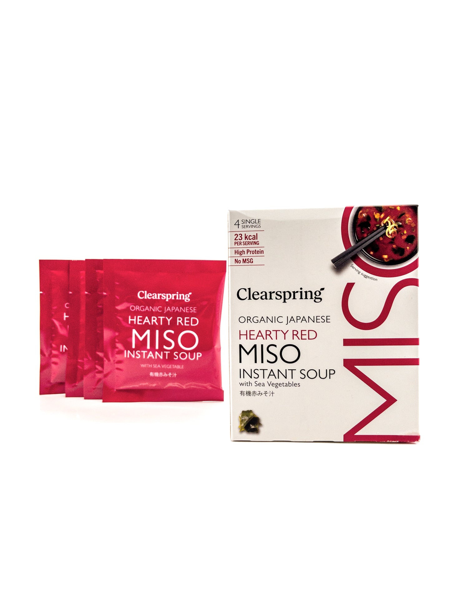 Biologische instant rode miso en wakame soep – 4 x 8 g – Clearspring