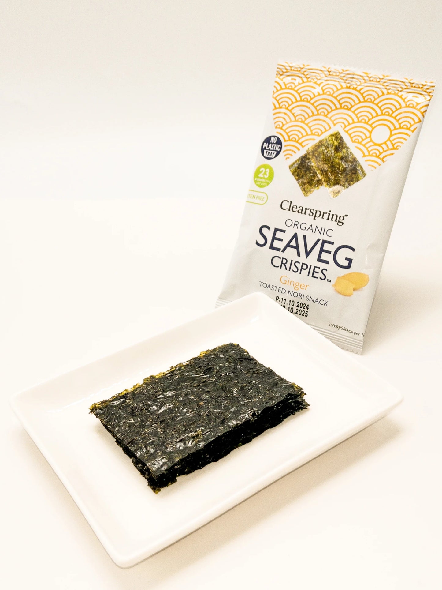 Paquet de chips d'algues au gingembre bio Clearspring