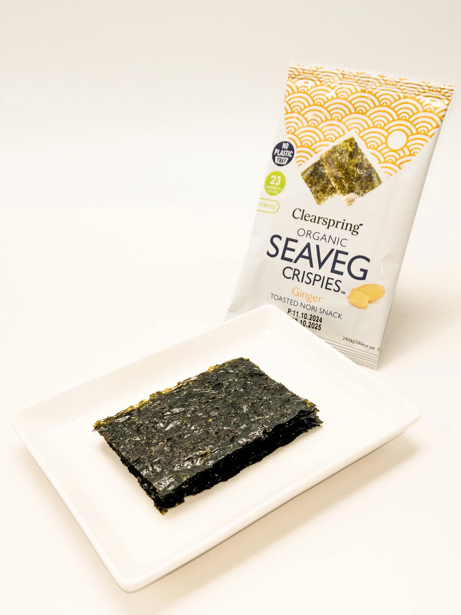 Paquet de chips d'algues au gingembre bio Clearspring