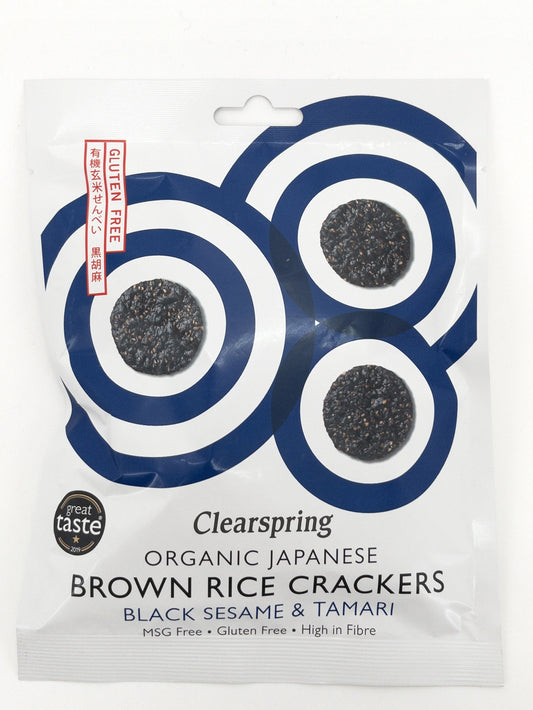 Crackers de riz au sésame noir – 40g de crackers japonais à base de riz et de sésame noir