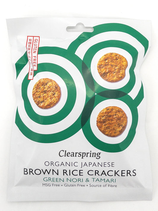 Sachet de crackers de riz brun bio goût tamari  | Épicerie en ligne Eat In Japan