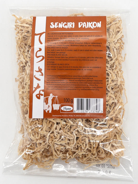 Daikon râpé et séché – 100g de radis japonais séché, idéal pour ajouter de la texture à vos plats