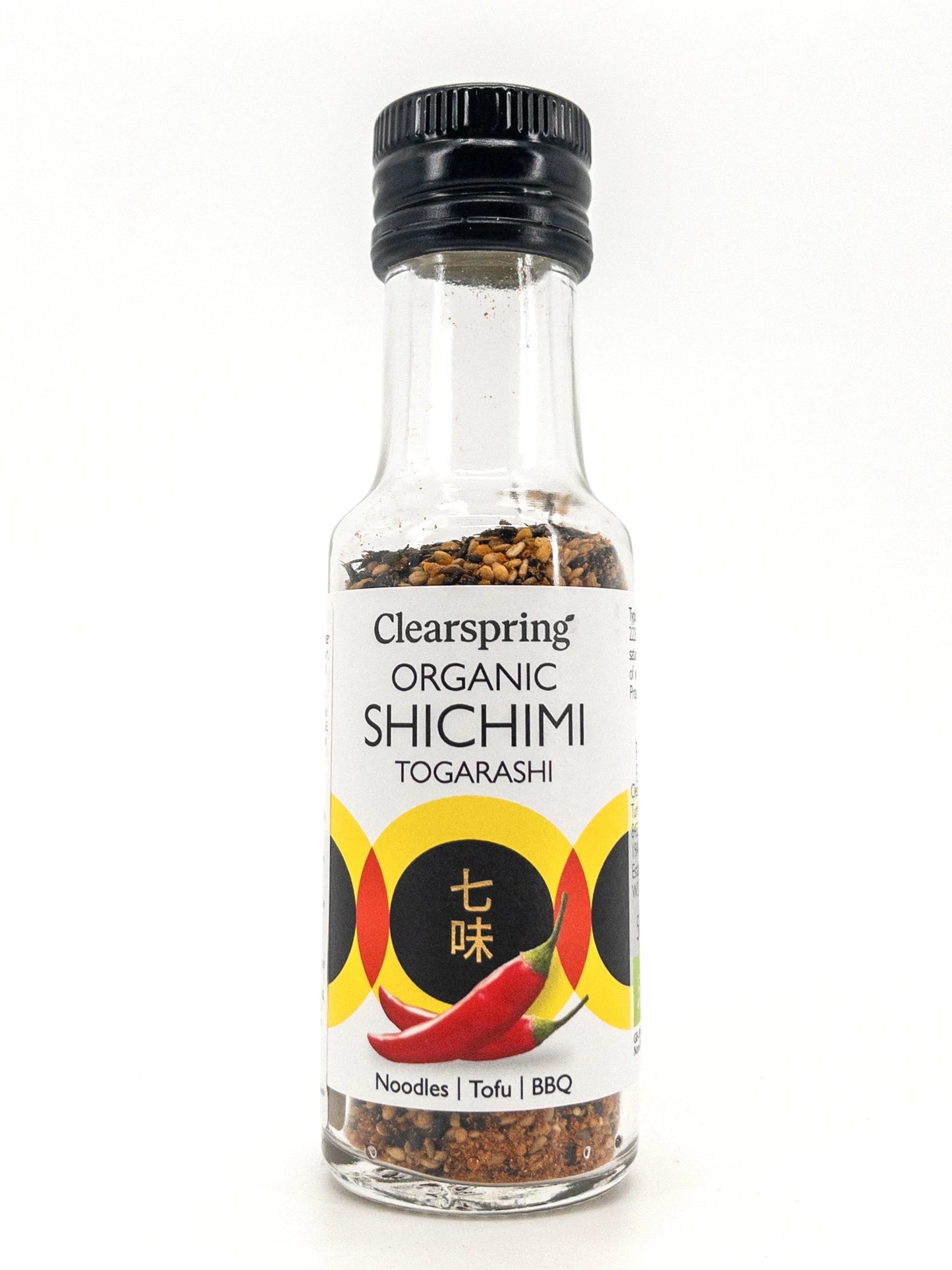 Flacon de 50gr d'épices Shichimi Tgarashi bio, sept épices japonais, Clearspring | Épicerie en ligne Eat In Japan