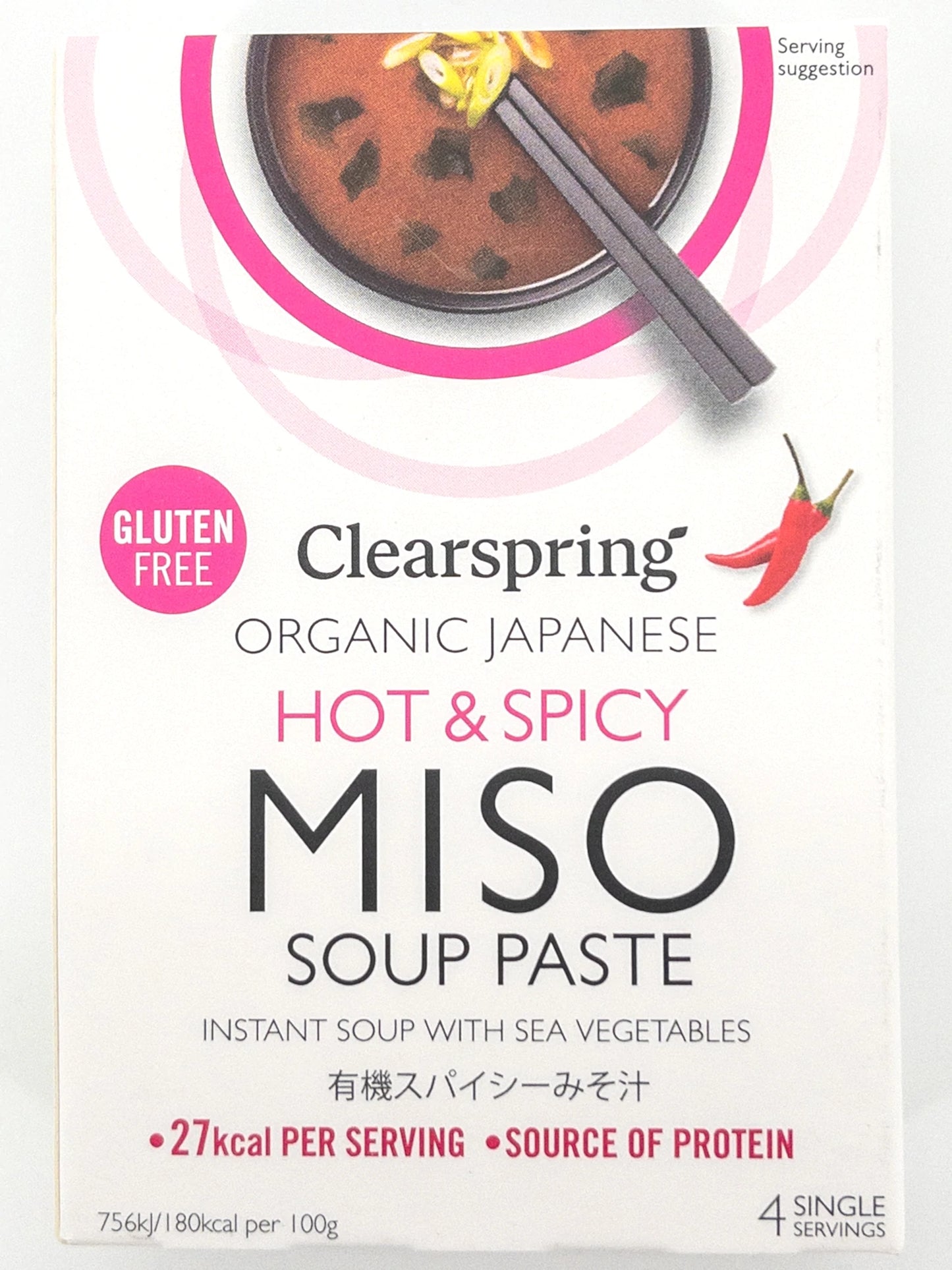 Biologische instant misosoep – pittig en kruidig – 4 × 15 g – Clearspring